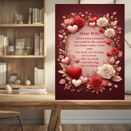 Romantisches Gedicht Paare Rote Rosen Herzen Vinta Fotoplatte