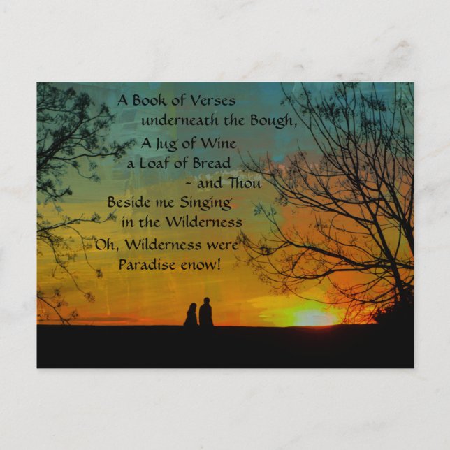 romantisches Gedicht - Rubaiyat von Omar Khayyam Postkarte (Vorderseite)