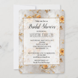 Romantisches Gelbrosen-Brautparty Einladung