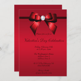 Romantisches Gem Bow & Ribbon Valentine's Day Part Einladung