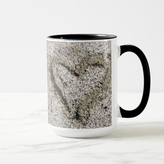 Romantisches Geologie Herz in Sand mit Namen Tasse (Rechts)
