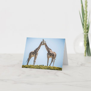 Romantisches Giraffe Couple-Portrait Karte