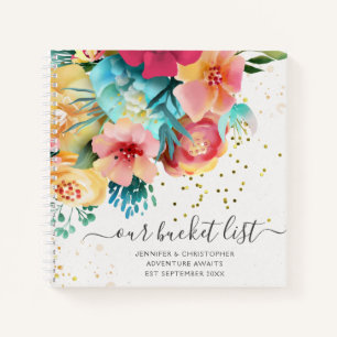 Romantisches Gold, floral unsere Bucketliste Notizbuch
