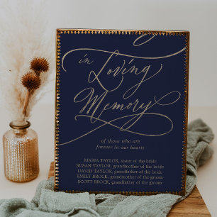 Romantisches Gold in Kalligrafie Navy In Lieber Poster