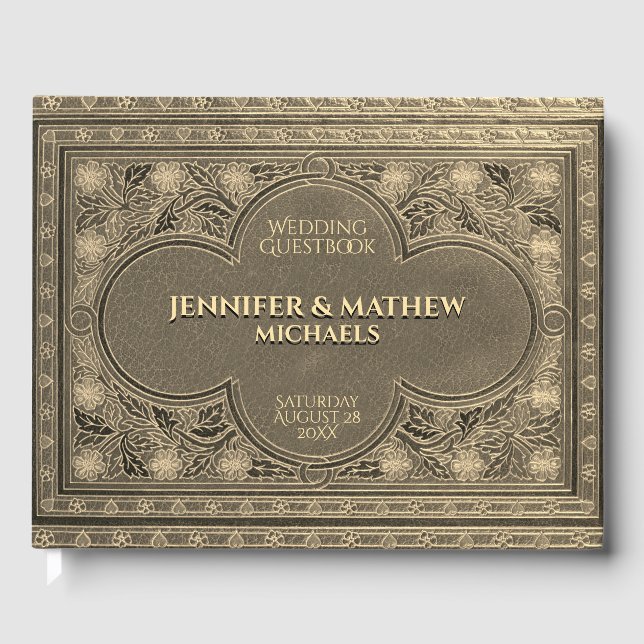 Romantisches Goldenes Antiquitätenbuch Gästebuch (Vorderseite)