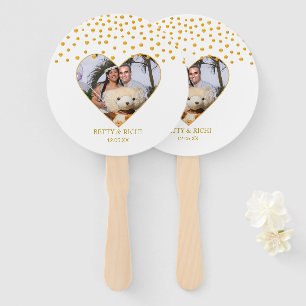 Romantisches goldenes Konfetti auf Weiß Fächer