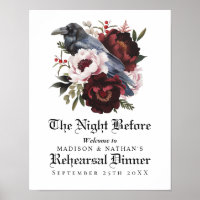Romantisches Gothic Raven Wedding Probe Dinner