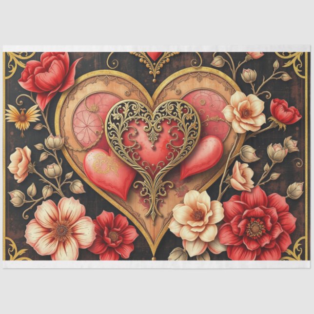 Romantisches Gothic Tissue Paper Seidenpapier (Vorderseite)