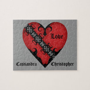 Romantisches gotisches mittelalterliches rotes puzzle