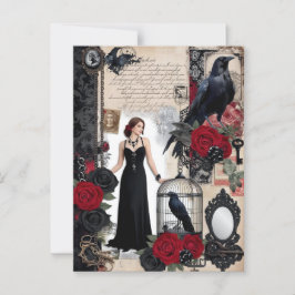 Romantisches Gotisches Vintages Elegantes Postkarte