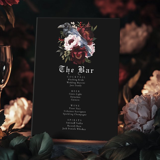 Romantisches Gotisches Watercolor Raven Wedding Ba Sockelschild (Von Creator hochgeladen)