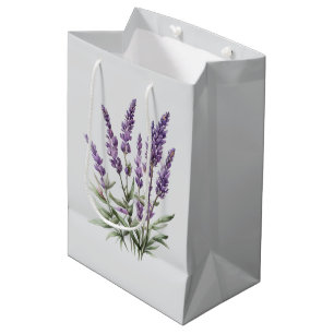 Romantisches graues Lila Lavendel-Brautparty Mittlere Geschenktüte