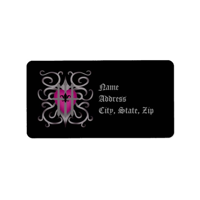 Romantisches Herz Adressaufkleber (Vorne)