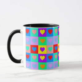 Romantisches Herz - Farbenfrohe Muster Pop Art Tasse