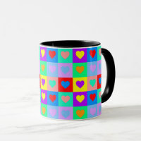 Romantisches Herz Farbige Muster Pop Art 