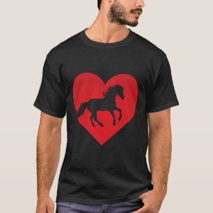 Romantisches Herz Gestreiftes Pferd Reittier Lover T-Shirt