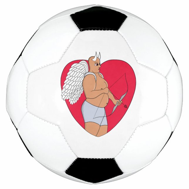 Romantisches Herz mit einem ungewöhnlichen Kupid Fußball (Vorderseite)