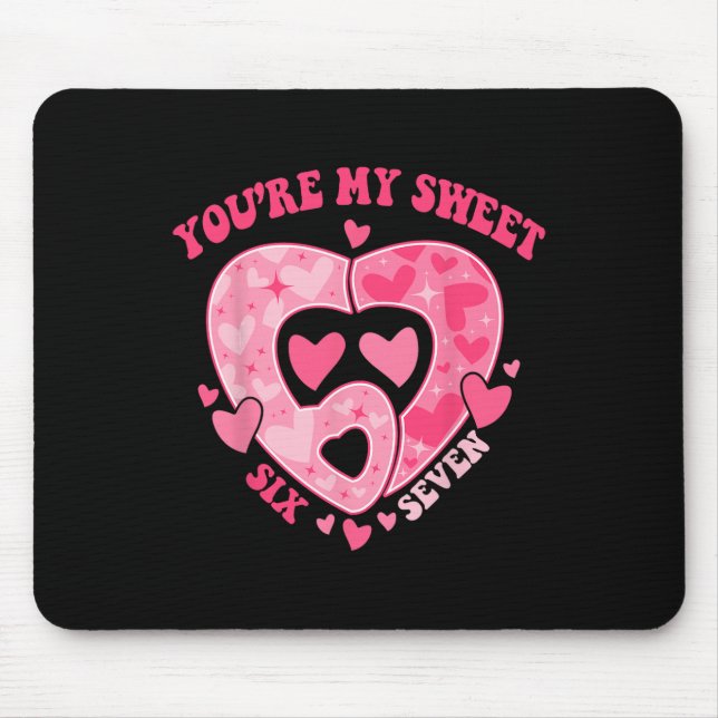 Romantisches Herz Muster Sweet Six Seven Valentins Mousepad (Vorne)