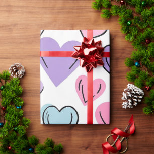 Romantisches Herz-Pastel-Muster Geschenkpapier