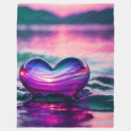 "Romantisches Herz schwimmt auf Wasser" Fleecedecke