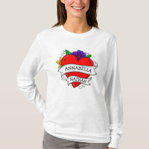 Romantisches Herz Tattoo Art T-Shirt