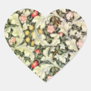 Romantisches Herz Vintage-Blumen Herz-Aufkleber