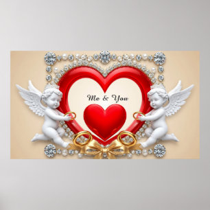 Romantisches Herzdesign Poster