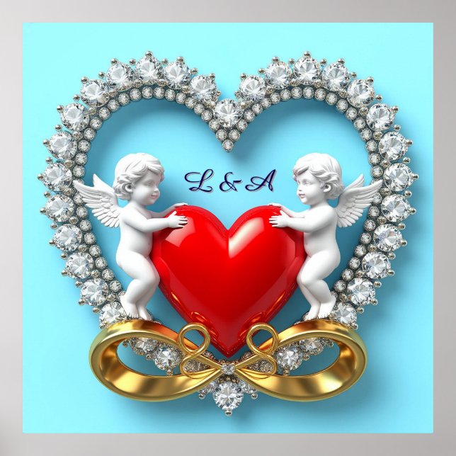 Romantisches Herzdesign Poster (Vorne)