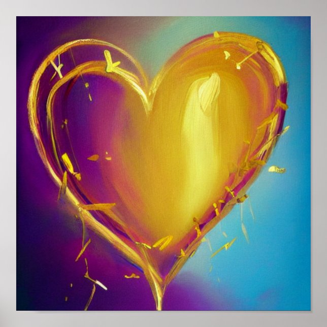 Romantisches Herzplakat Poster (Vorne)