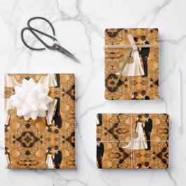 Romantisches Hochzeitspaar in der Liebe Geschenkpapier Set
