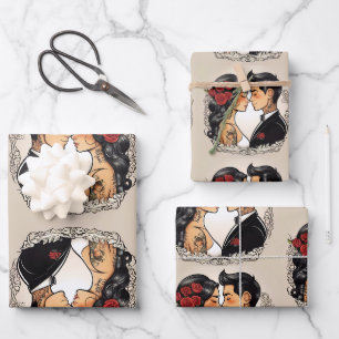 Romantisches Hochzeitspaar in der Liebe Geschenkpapier Set