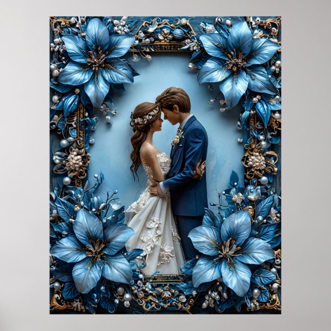 Romantisches Hochzeitsportrait Poster (Vorne)
