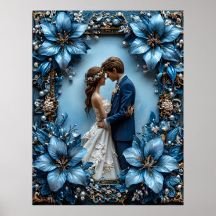 Romantisches Hochzeitsporträt Poster