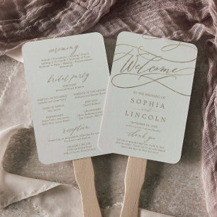 Romantisches Hochzeitsprogramm für Empfang und Elf Fächer