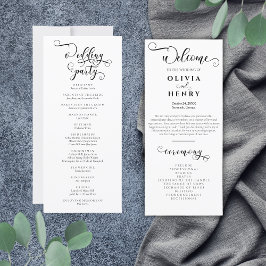 Romantisches Hochzeitsprogramm für Kalligrafie