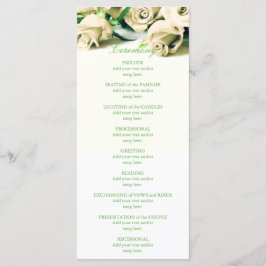 Romantisches Hochzeitsprogramm für Weißrosen Programm