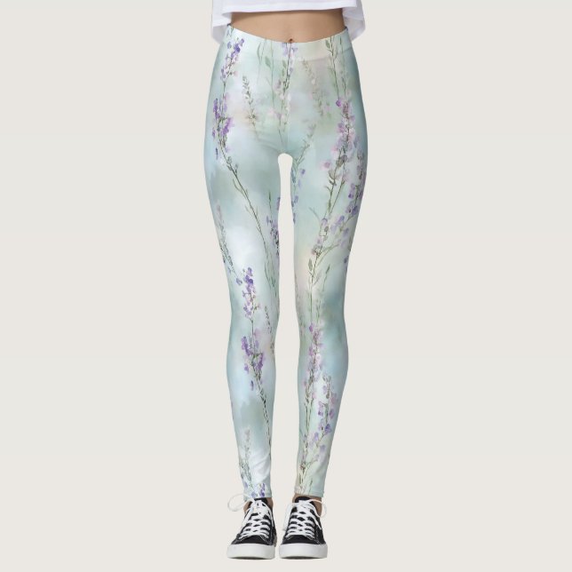 Romantisches Hübsches violettes Brautparty Leggings (Vorderseite)