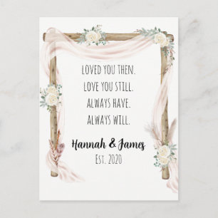 Romantisches Ich liebe dich Jubiläum Boho Watercol Postkarte