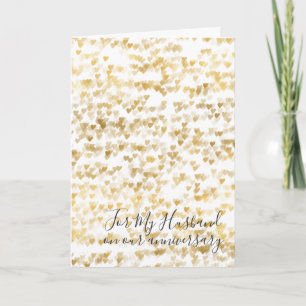 Romantisches Ich liebe dich Jubiläum Goldene Herze Karte