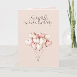 Romantisches Ich liebe dich Jubiläum Rosa Herzen Karte