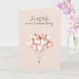 Romantisches Ich liebe dich Jubiläum Rosa Herzen Karte