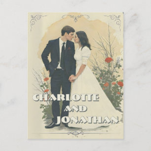 Romantisches Jahrgang Hochzeit Feiertagspostkarte