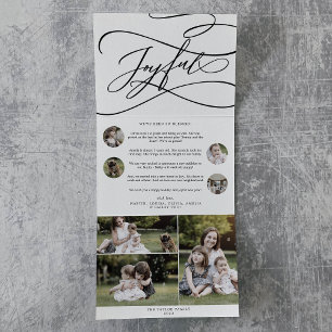 Romantisches Joyful Christmas Multi-Foto Dreifach Gefaltete Urlaubskarte