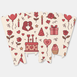 Romantisches Jubiläums-Doodle-Muster Geschenkschachtel