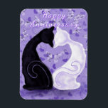 Romantisches Jubiläumsmagnet mit Couple Cat Magnet<br><div class="desc">Schöne Liebe Romantische Katzenkuppel Jubiläumsmagnete - Gemälde - Anpassbar - oder wählen / Ihren einzigartigen Text hinzufügen - Name / Farben / Schriftart / Größe / Elemente - Bild / mehr - Machen Sie Ihr Sondergeschenk - Verkleinern und verschieben oder entfernen und fügen Sie Elemente / Text mit Anpassungstool! Malerei...</div>