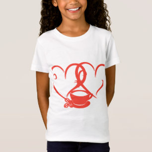 Romantisches Kaffee-Logo-Design T-Shirt