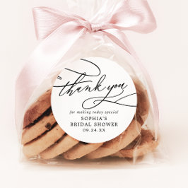 Romantisches Kalligrafie-Brautparty Vielen Dank Runder Aufkleber