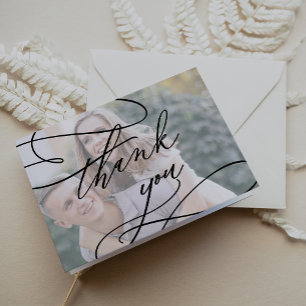 Romantisches kalligrafisches Foto Hochzeit Danke K