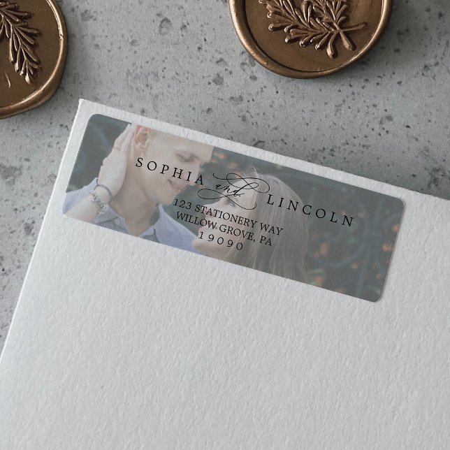 Romantisches kalligrafisches Foto Rücksendeadresse (Von Creator hochgeladen)