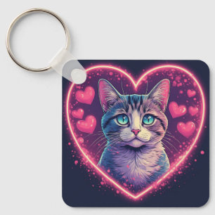 Romantisches Katzenliebhaber-Geschenk   Ästhetisch Schlüsselanhänger